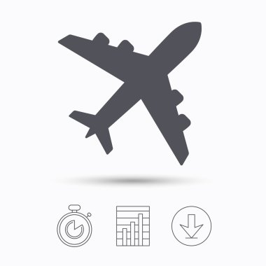 Uçak simgesi. Uçuş taşıma işareti.