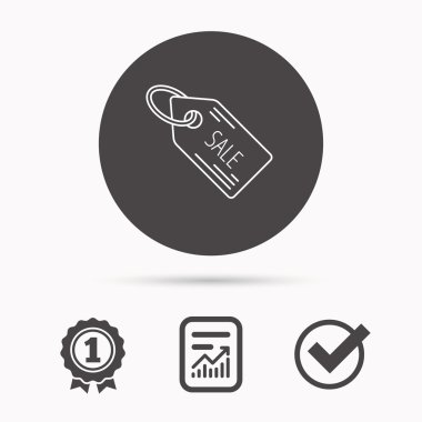 Satılık alışveriş bir ses etiketi simgesi. Etiket işareti indirim.