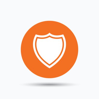 Kalkan koruma simgesi. Savunma ekipman işareti.