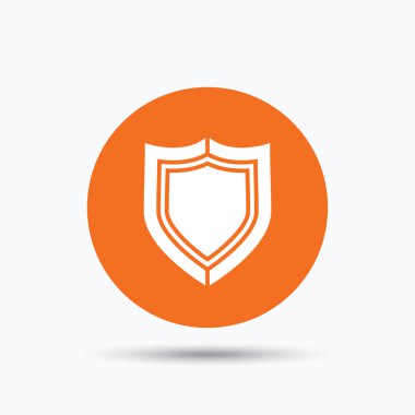 Kalkan koruma simgesi. Savunma ekipman işareti.