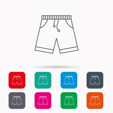 Şort simgesi. Rahat kıyafetler işareti alışveriş.