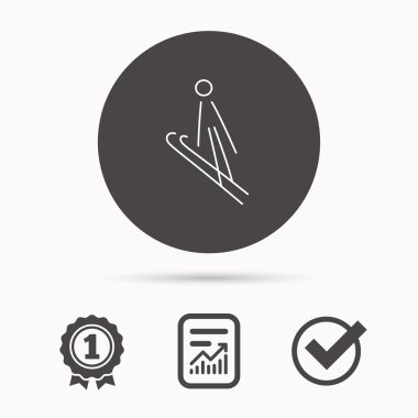 Kayak atlama simgesi. Aşırı spor işareti kayaklar.