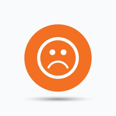 Üzgün smiley simgesi. Kötü geribildirim işareti.