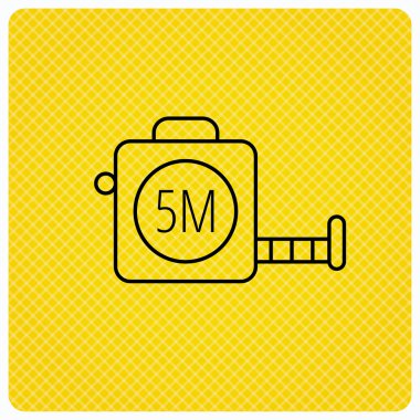 Teyp ölçüm simge. Cetvel işareti rulo.