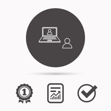 Görüntülü sohbet simgesi. Webcam sohbet işareti.