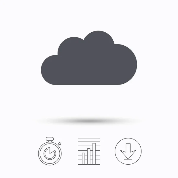 Ícone de nuvem. Sinal de tecnologia de armazenamento de dados . — Vetor de Stock