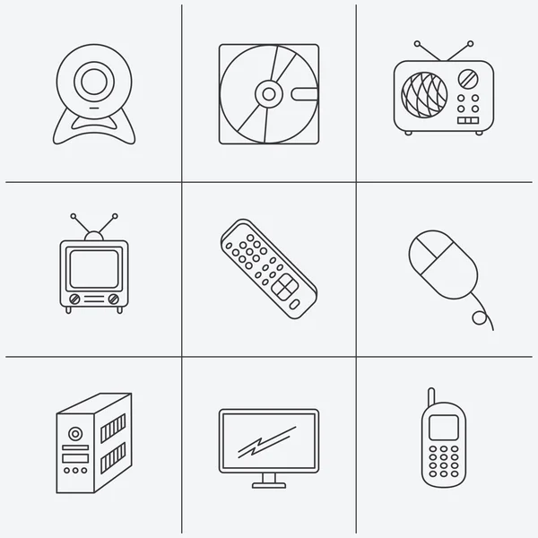 Web-Kamera, Radio und Handy-Symbole. — Stockvektor