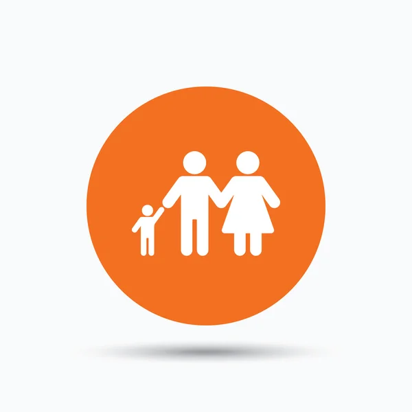 Ikona dla rodzin z dziećmi. Ojciec, matka i dziecko znak. — Wektor stockowy