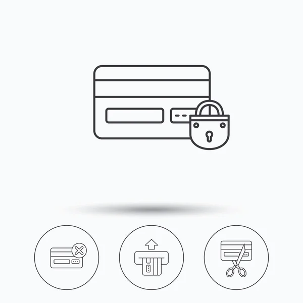 Bank kreditkort ikoner. Banking tecken. — Stock vektor