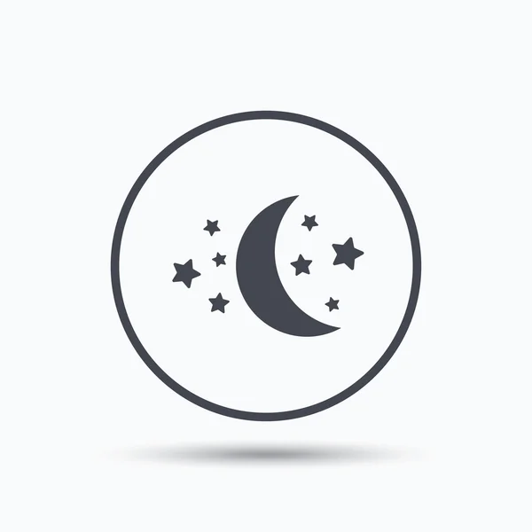 Ícone de lua e estrelas. Sinal de sono noturno . —  Vetores de Stock