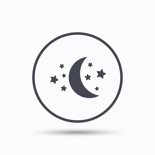 月亮和星星的图标。晚上睡眠标志. — 图库矢量图片