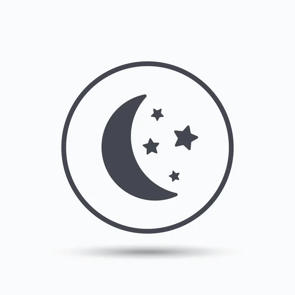 Moon and stars icon. Night sleep sign. — Stock Vector