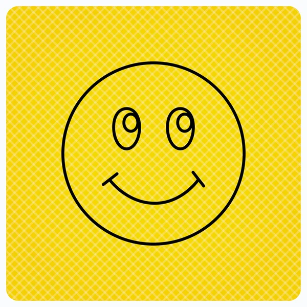 Glimlach pictogram. Positieve blij gezicht teken. — Stockvector