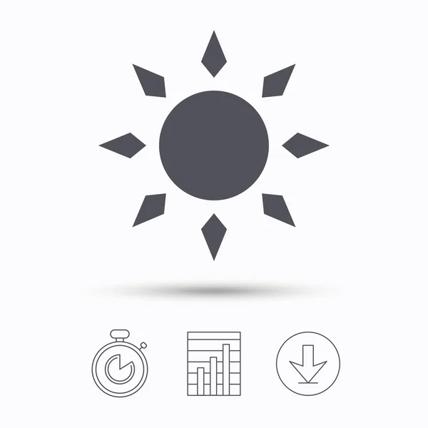 L'icône du soleil. Panneau météo ensoleillé . — Image vectorielle