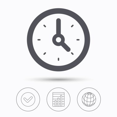 Saat simgesi. Makineyle ilgili seyretmek işareti.