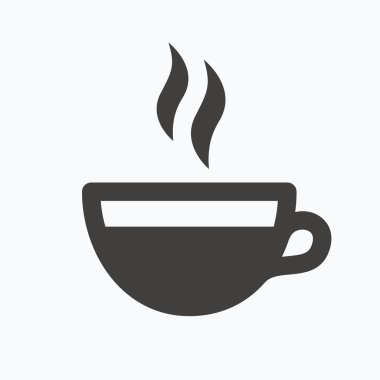 Kahve fincanı simge. Sıcak çay içmek işareti.