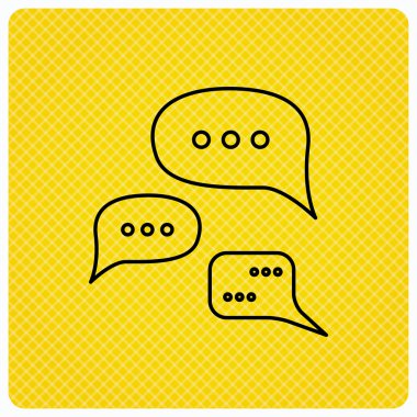 Görüşme simgesi. Sohbet konuşma kabarcıklar işareti.