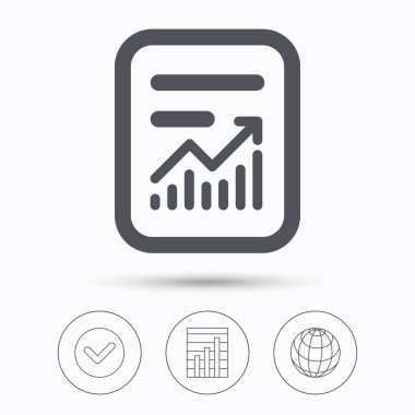 Rapor dosya simgesi. Belge sayfası istatistikleri ile.