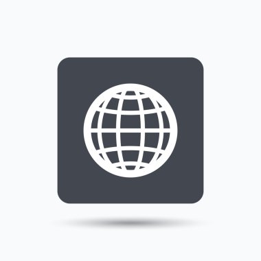 Küre simgesi. Dünya ya da Internet işareti.