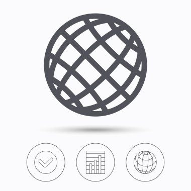 Küre simgesi. Dünya ya da Internet işareti.