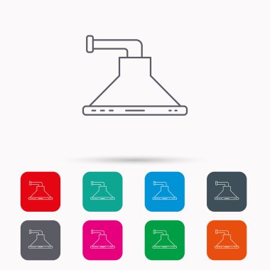 Mutfak hood simgesi. Mutfak ekipman işareti.