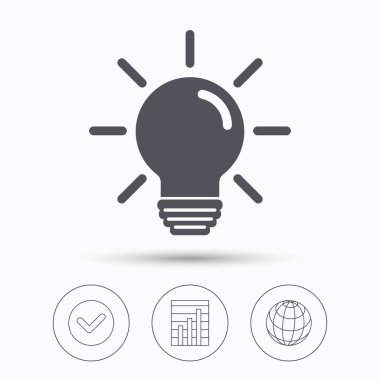 Ampul simgesi. Lamba aydınlatma işareti.