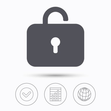 Kilit simgesi. Gizlilik soyunma işareti.