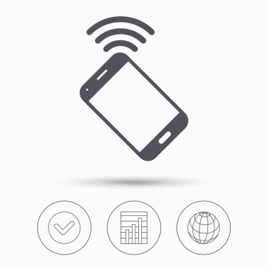 Cep telefonu simgesi. Cep telefonu iletişim.