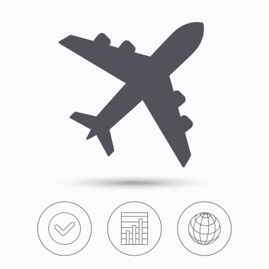 Uçak simgesi. Uçuş taşıma işareti.