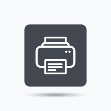 Yazıcı simgesi. Baskı teknolojisi işareti Makaleler.