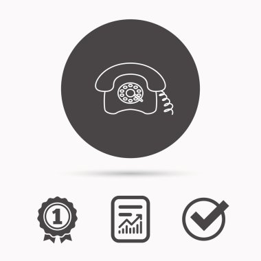 Retro telefon simgesi. Eski telefon işareti.