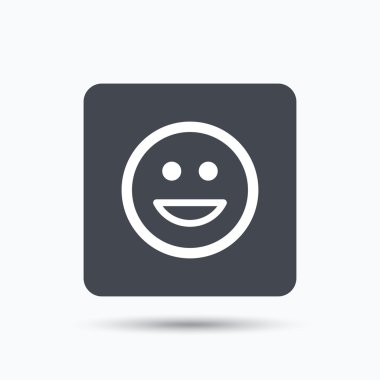 Mutlu gülümseme simgesi. Smiley kahkaha ifade işareti.