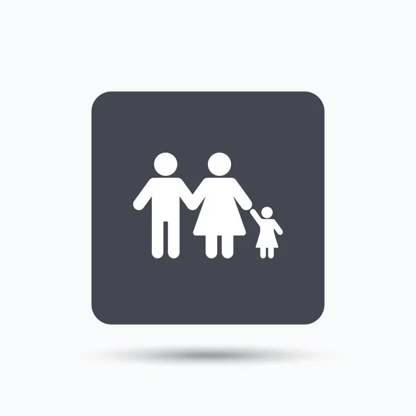 Familie pictogram. Vader, moeder en kind tekenen. — Stockvector