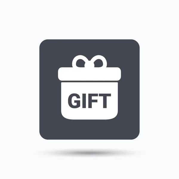 Une icône cadeau. Boîte cadeau avec signe papillon . — Image vectorielle