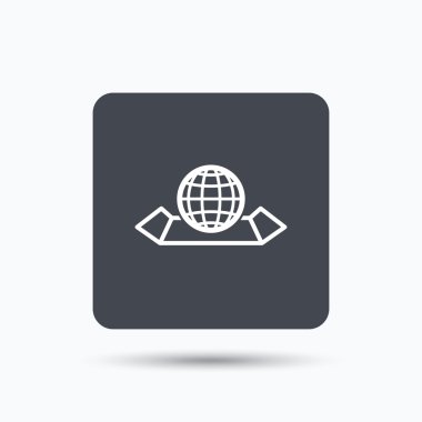 Dünya harita simgesi. Küre işareti.