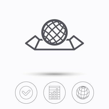 Dünya harita simgesi. Küre işareti.