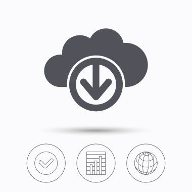 Bulut simgesinden indirin. Veri depolama işareti.