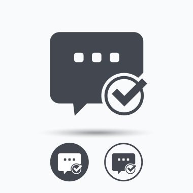 Kene simgesi ile sohbet. Konuşma balonu işareti.