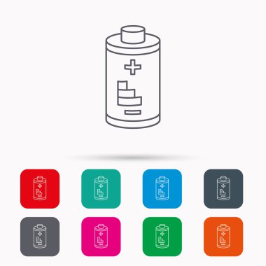 Pil simgesi. Elektrik işareti.