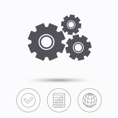 Cogwheels simgesi. Onarım hizmeti işareti.