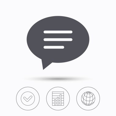 Konuşma balonu simgesinin. Sohbet işareti.