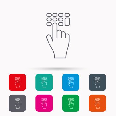 PIN kodu simgesini girin. İşaretçi işaret'i tıklatın.