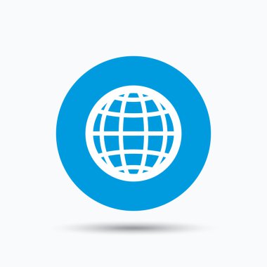 Küre simgesi. Dünya ya da Internet işareti.