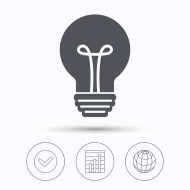 Ampul simgesi. Lamba aydınlatma işareti.