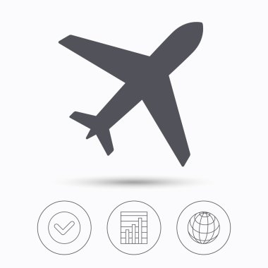 Uçak simgesi. Uçuş taşıma işareti.