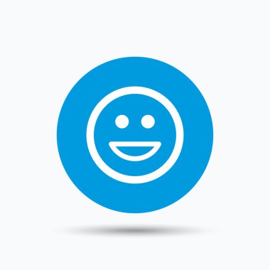 Mutlu gülümseme simgesi. Smiley kahkaha ifade işareti.