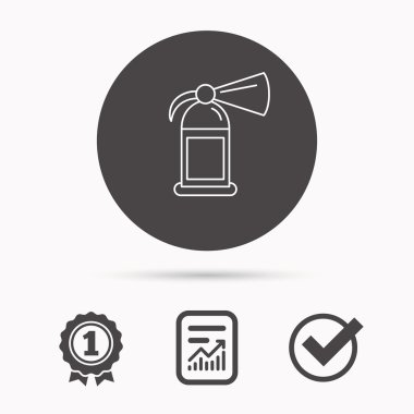 Yangın söndürücü simgesi. Alev koruma işareti.