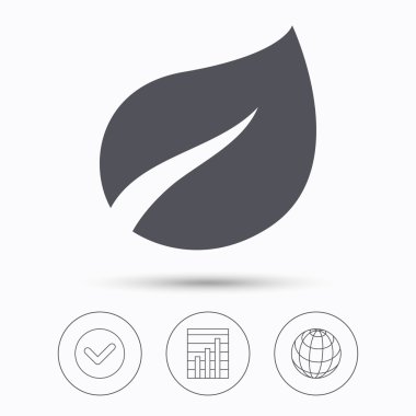 Yaprak simgesi. Taze organik ürün işareti.