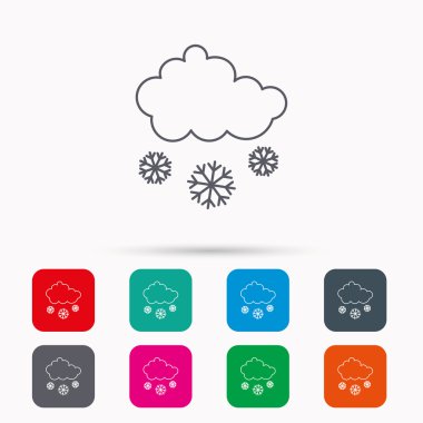 Kar simgesi. Bulut işareti ile kar taneleri.