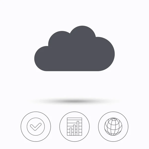 Icône Cloud. Signe de technologie de stockage de données . — Image vectorielle